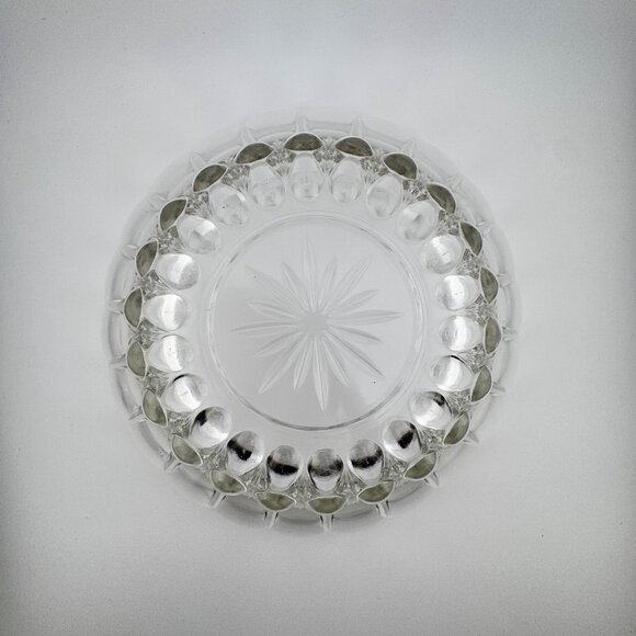 Vintage Style Clear Pressed Glass Scalloped Serving Bowl 8.25” Decorative Dining - Picture 6 of 6